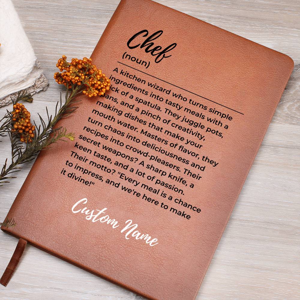Custom name chef journal, Christmas Gift for Chefs, Kitchen wizard, Cooking Journal, Blank Recipe Book, Chef appreciation Culinary gift idea