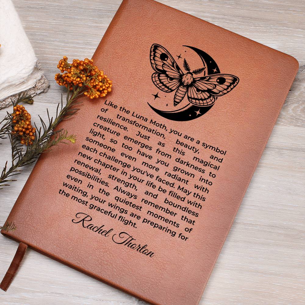 Luna Moth Leather Journal, Morpho Butterfly Diary Witchcraft Supplies Wiccan Decor book, Celestial Moon Lovers, Spell Book of Shadows