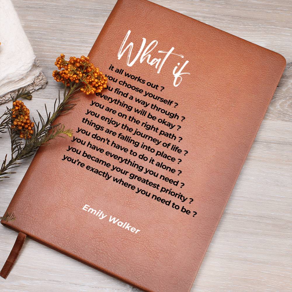 Custom Name Unigue Gift Journal What If It All Works Out Positive Affirmations Notebook Inspirational Quote Motivational Mindfulness Diary