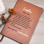 Personalized Leader Definition Journal, Manager gift, teacher gift, coach gift, speaker gift, social worker gift, gift for boss, mentor gift