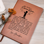 I Closed My Eyes Grandson Leather Journal, Sentimental Keepsake Gift for Grandson, Graduation Birthday Wedding Day Gift Proud Grandmother