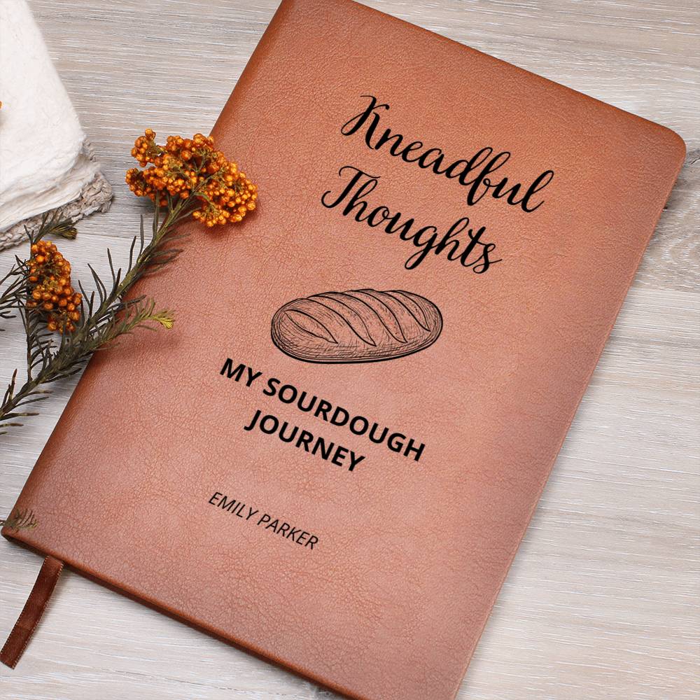 Personalised Name Leather Journal, Sourdough Starter, Homestead Baking Gift, Bread Baking Gift Baking Journal Recipe Book, Homesteading gift