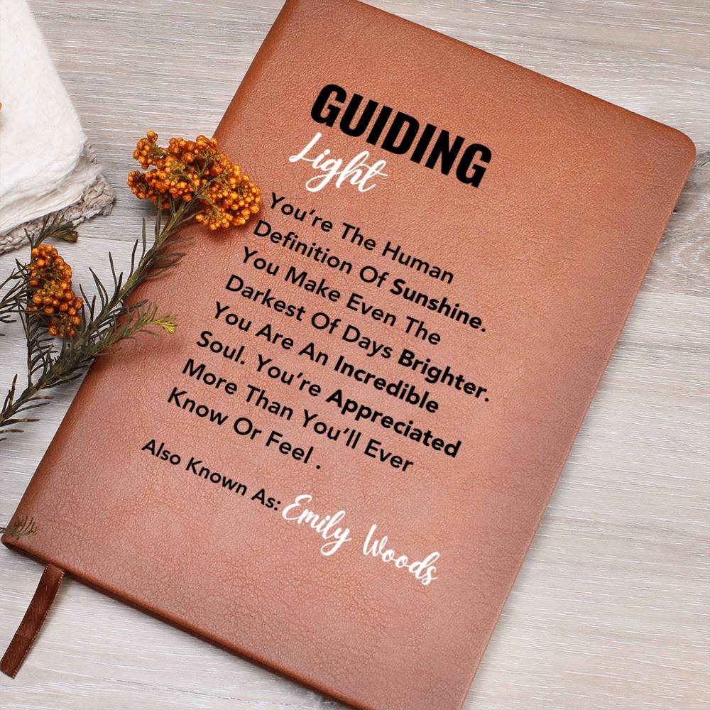 Guiding Light Journal, gift for a leader, inspirational teacher, coach, guest speaker, social worker gift, graduation gift, Difference Maker