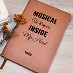 Musical Whispers Inside My Head Custom Name Journal, Song Lyrics Writer Gift, Personalized Song Writing Music Notebook, Musicians Lyric Gift