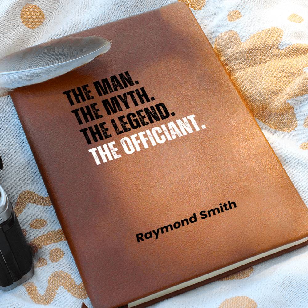 Personalized Wedding Officiant Book, Ceremony Journal, Speech Sermon Toast, thank you Pastor Host Gift, reverend notebook, wedding day gifts