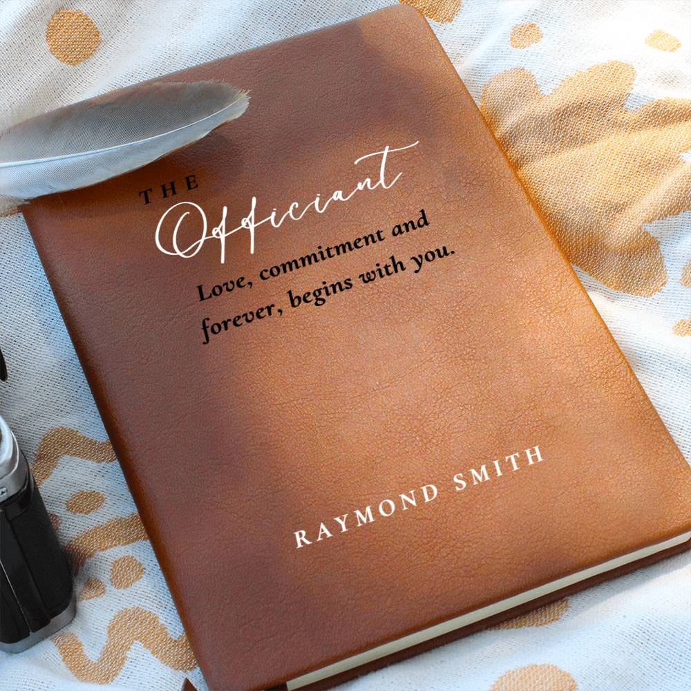 Custom Name Wedding Officiant Book, Ceremony Journal, Speech Sermon Toast, thank you Pastor Host Gift, reverend notebook, wedding day gifts
