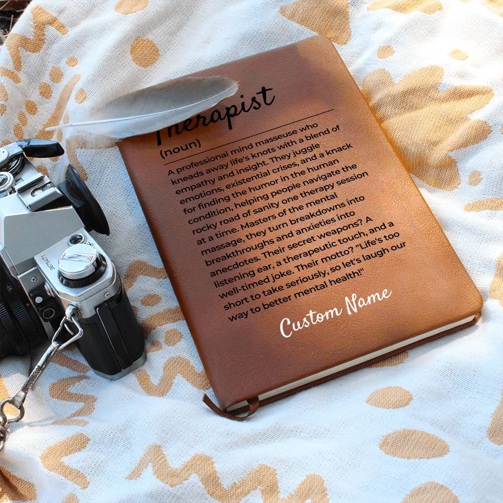 Therapist Gift, Funny Therapist Definition Leather Journal, Funny Gift For Counsellor, Counselling Session Graduation Gift for New Therapist