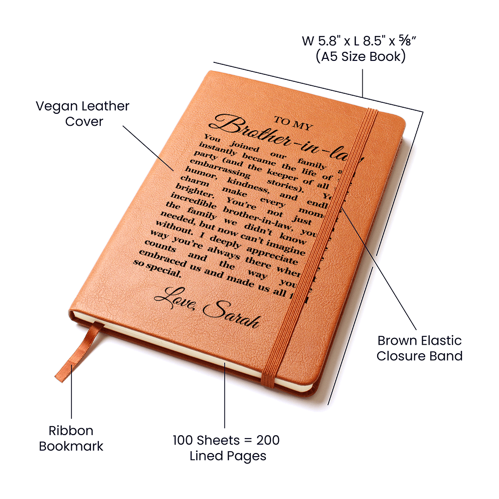 Birthday Gift for Brother in Law, Heartfelt Keepsake, Brother Journal, Brother in Law Appreciation, Thoughtful Sentimental Christmas Gift