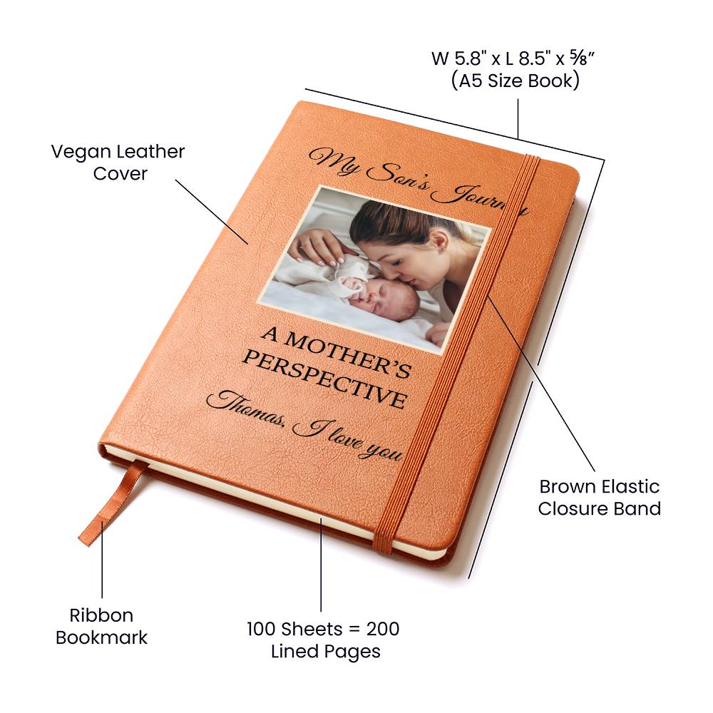 Letters To My Son Personalized Name Photo Notebook Custom Pregnancy Journal Baby Shower Gift for New Mom & Dad Boy Memory Book