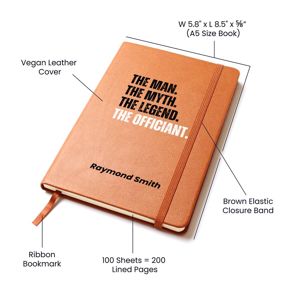 Personalized Wedding Officiant Book, Ceremony Journal, Speech Sermon Toast, thank you Pastor Host Gift, reverend notebook, wedding day gifts