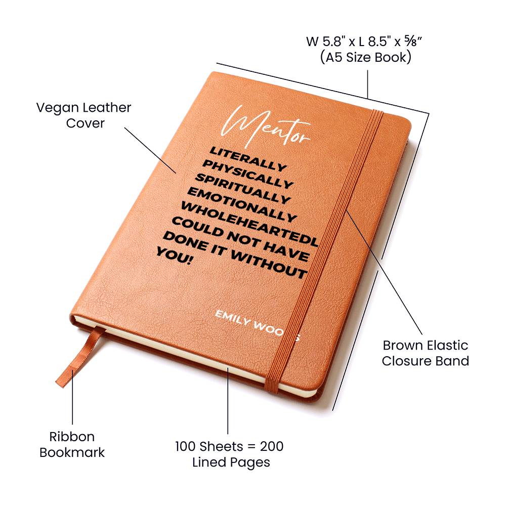 Personalized Mentor Journal, Manager gift, teacher gift, coach gift, speaker gift, social worker gift, Christmas gift for boss, leader gift