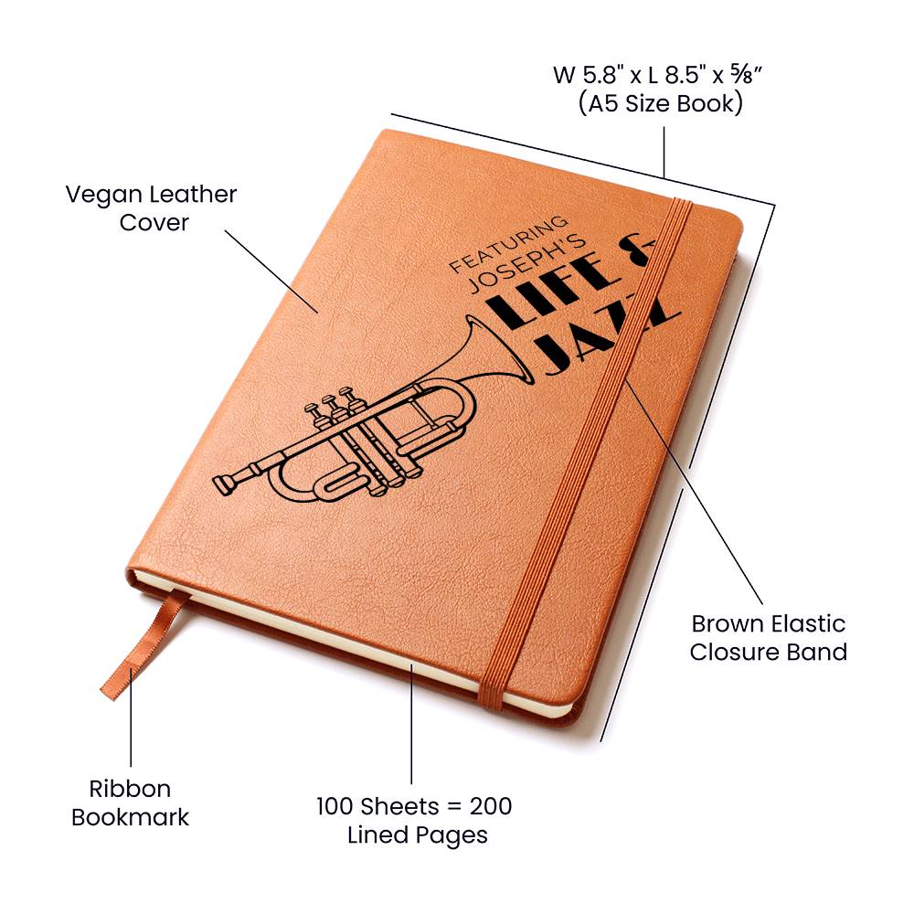 Saxophone Musician Gift, Custom Name Gift, Personalized Saxophone Journal, Saxophone Player, Saxophone Lover, Music Lover, Music Jazz Gift