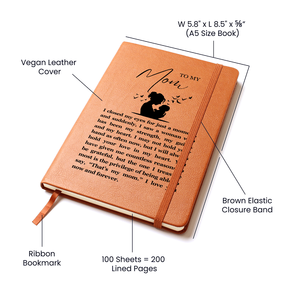 I Closed My Eyes Mom Leather Journal Sentimental Keepsake Gift for Mom Anniversary Wedding Day Gift Birthday Proud Daughter Proud Son Gifts