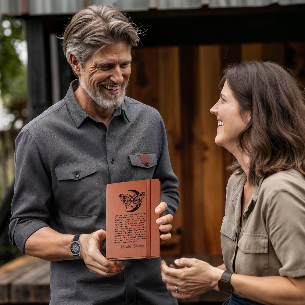 Luna Moth Leather Journal, Morpho Butterfly Diary Witchcraft Supplies Wiccan Decor book, Celestial Moon Lovers, Spell Book of Shadows