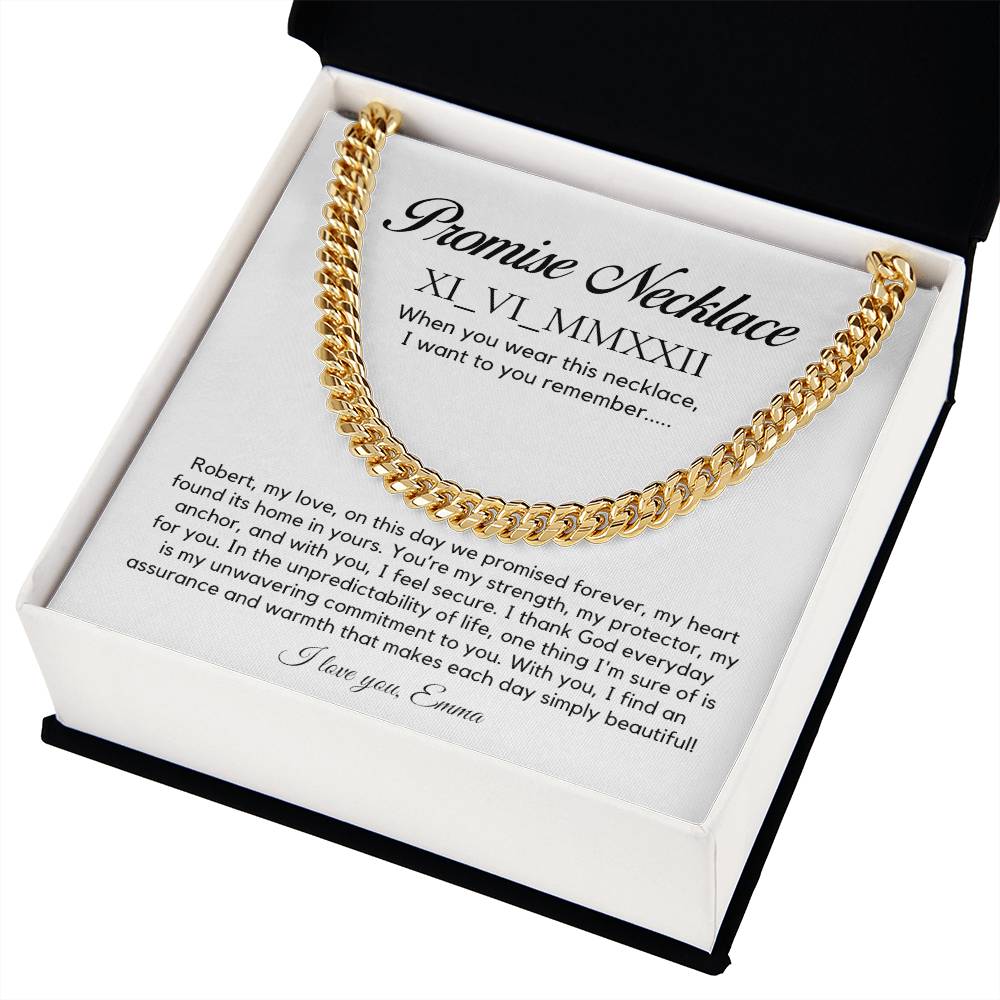 Personalised Promise Necklace For Him, Promise Gifts For Him, Boyfriend Promise Necklace, Gift For Boyfriend, Guy Valentine Gift, Boyfriend Birthday Gift