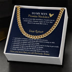 Personalized Cuban Promise Chain For Him, Anniversary Gift For Husband, Valentine's Gift For Boyfriend, To My Man Customized Birthday Gift