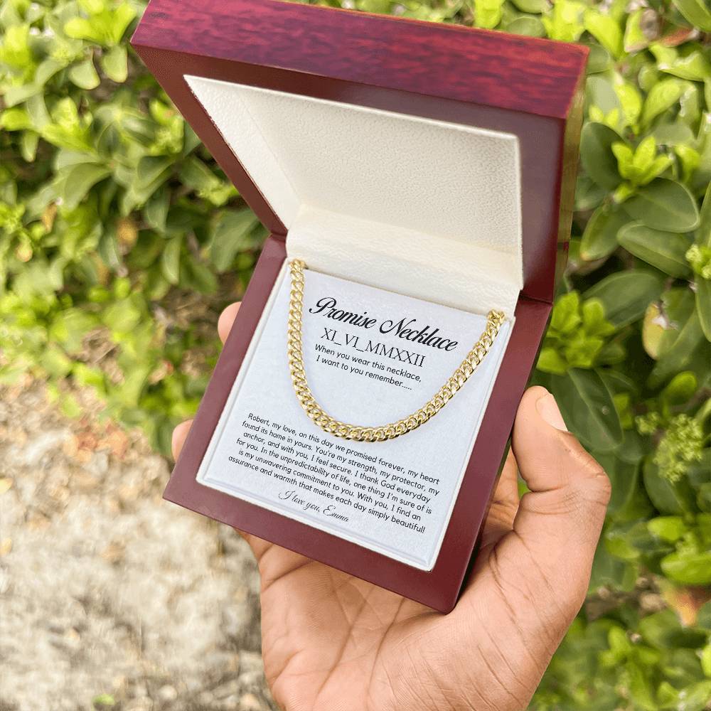 Personalised Promise Necklace For Him, Promise Gifts For Him, Boyfriend Promise Necklace, Gift For Boyfriend, Guy Valentine Gift, Boyfriend Birthday Gift