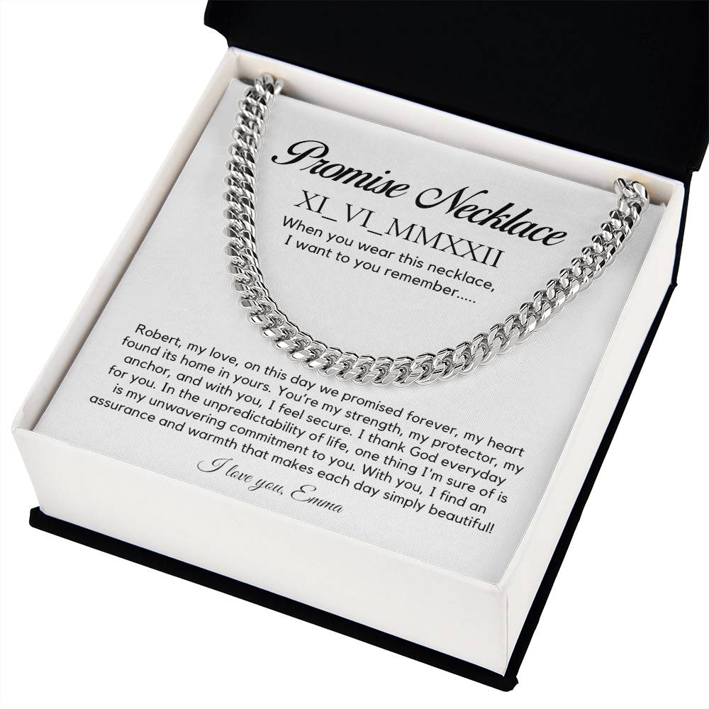 Personalised Promise Necklace For Him, Promise Gifts For Him, Boyfriend Promise Necklace, Gift For Boyfriend, Guy Valentine Gift, Boyfriend Birthday Gift