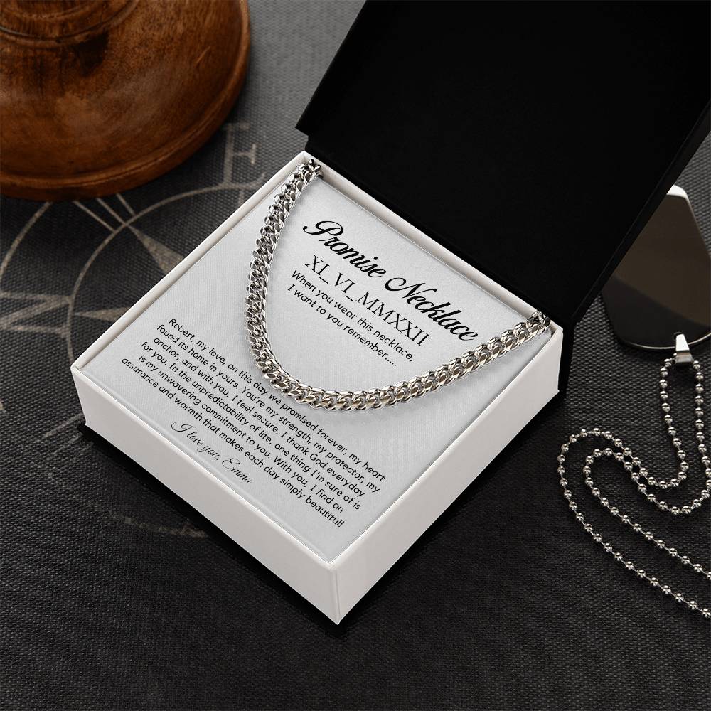 Personalised Promise Necklace For Him, Promise Gifts For Him, Boyfriend Promise Necklace, Gift For Boyfriend, Guy Valentine Gift, Boyfriend Birthday Gift