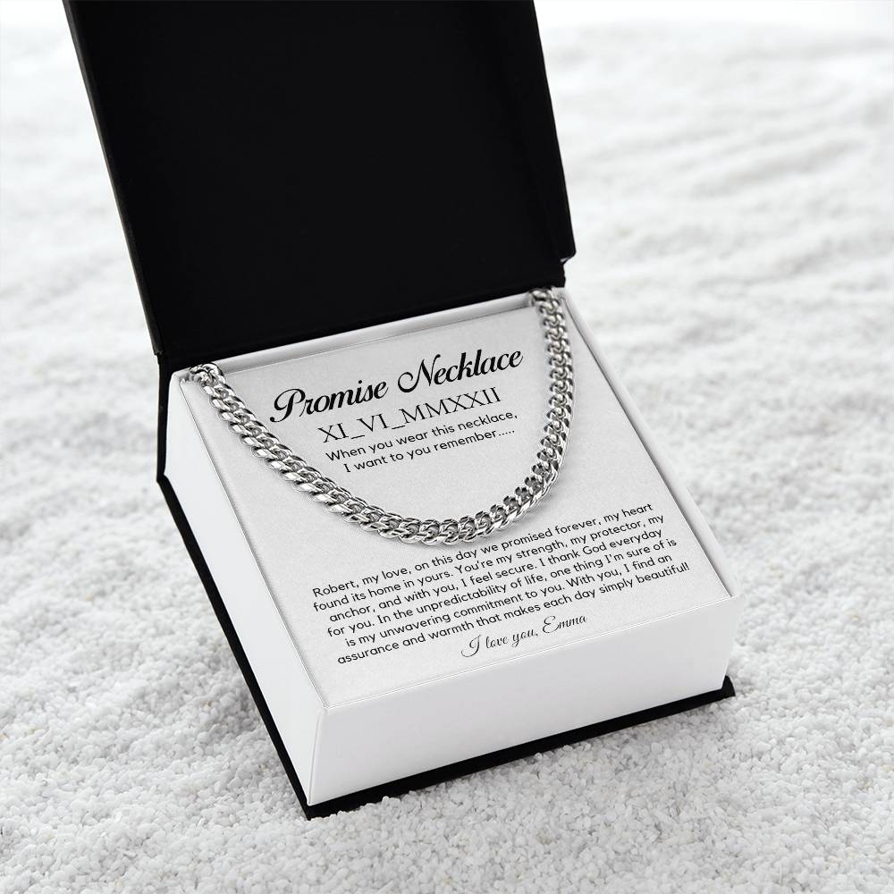 Personalised Promise Necklace For Him, Promise Gifts For Him, Boyfriend Promise Necklace, Gift For Boyfriend, Guy Valentine Gift, Boyfriend Birthday Gift