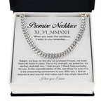 Personalised Promise Necklace For Him, Promise Gifts For Him, Boyfriend Promise Necklace, Gift For Boyfriend, Guy Valentine Gift, Boyfriend Birthday Gift