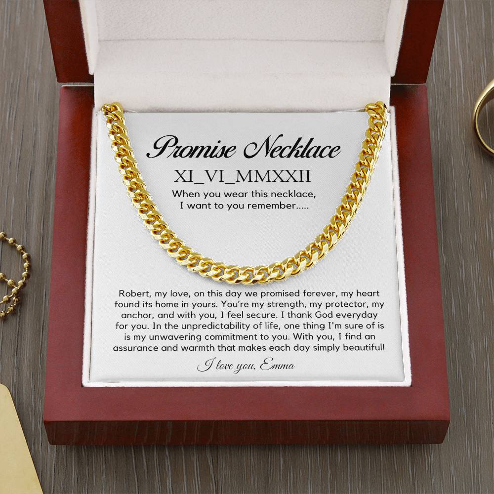 Personalised Promise Necklace For Him, Promise Gifts For Him, Boyfriend Promise Necklace, Gift For Boyfriend, Guy Valentine Gift, Boyfriend Birthday Gift