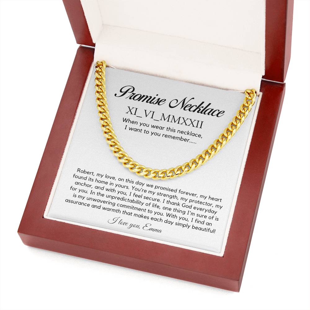 Personalised Promise Necklace For Him, Promise Gifts For Him, Boyfriend Promise Necklace, Gift For Boyfriend, Guy Valentine Gift, Boyfriend Birthday Gift