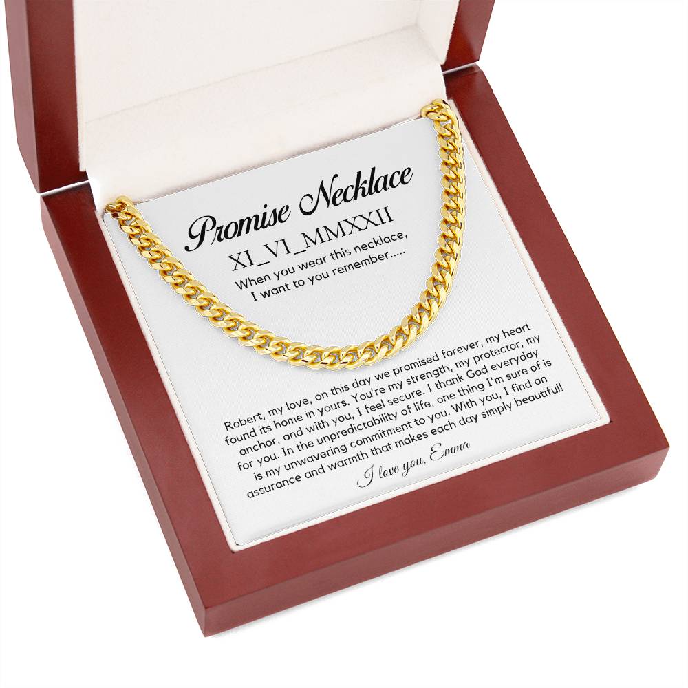 Personalised Promise Necklace For Him, Promise Gifts For Him, Boyfriend Promise Necklace, Gift For Boyfriend, Guy Valentine Gift, Boyfriend Birthday Gift