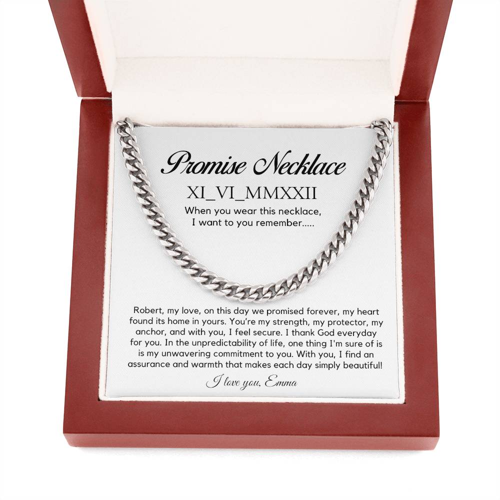 Personalised Promise Necklace For Him, Promise Gifts For Him, Boyfriend Promise Necklace, Gift For Boyfriend, Guy Valentine Gift, Boyfriend Birthday Gift