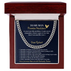 Personalized Cuban Promise Chain For Him, Anniversary Gift For Husband, Valentine's Gift For Boyfriend, To My Man Customized Birthday Gift