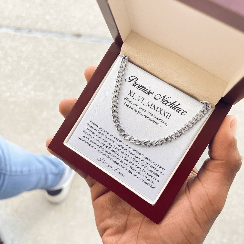 Personalised Promise Necklace For Him, Promise Gifts For Him, Boyfriend Promise Necklace, Gift For Boyfriend, Guy Valentine Gift, Boyfriend Birthday Gift
