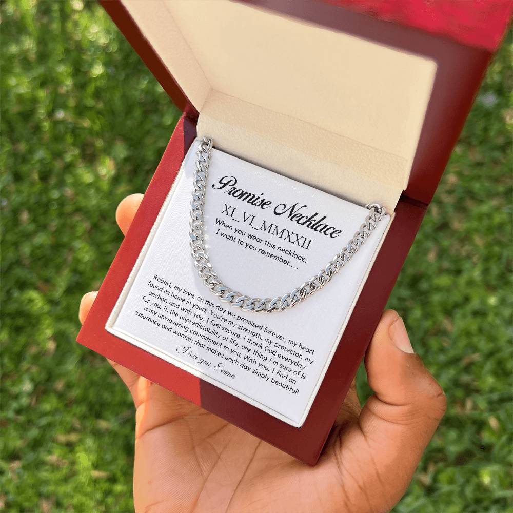 Personalised Promise Necklace For Him, Promise Gifts For Him, Boyfriend Promise Necklace, Gift For Boyfriend, Guy Valentine Gift, Boyfriend Birthday Gift