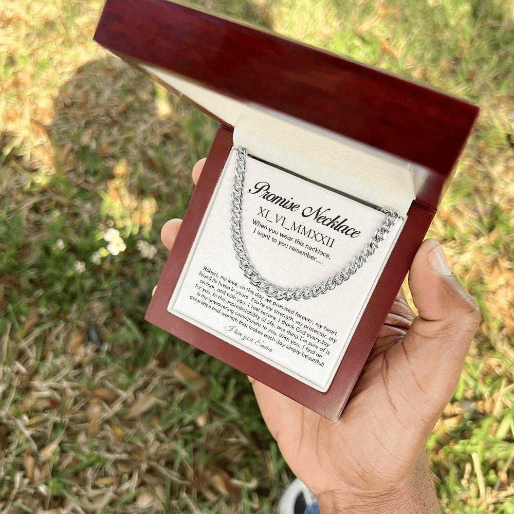 Personalised Promise Necklace For Him, Promise Gifts For Him, Boyfriend Promise Necklace, Gift For Boyfriend, Guy Valentine Gift, Boyfriend Birthday Gift