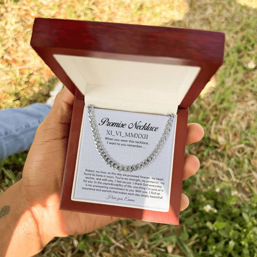 Personalised Promise Necklace For Him, Promise Gifts For Him, Boyfriend Promise Necklace, Gift For Boyfriend, Guy Valentine Gift, Boyfriend Birthday Gift
