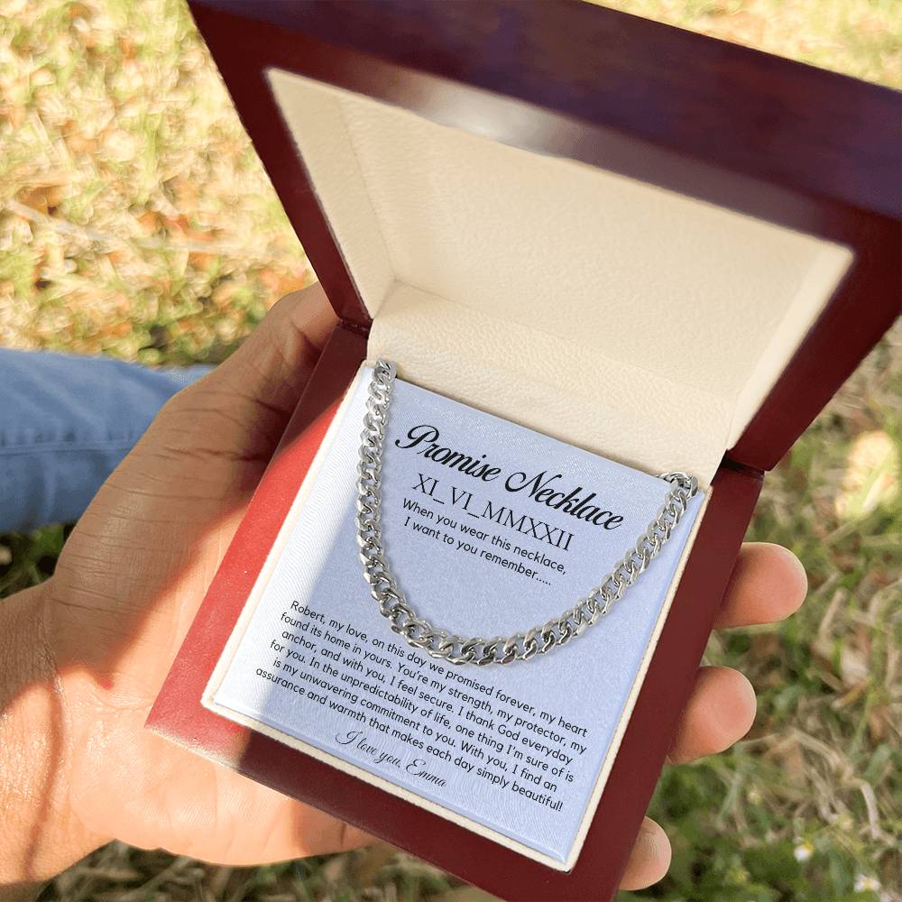 Personalised Promise Necklace For Him, Promise Gifts For Him, Boyfriend Promise Necklace, Gift For Boyfriend, Guy Valentine Gift, Boyfriend Birthday Gift