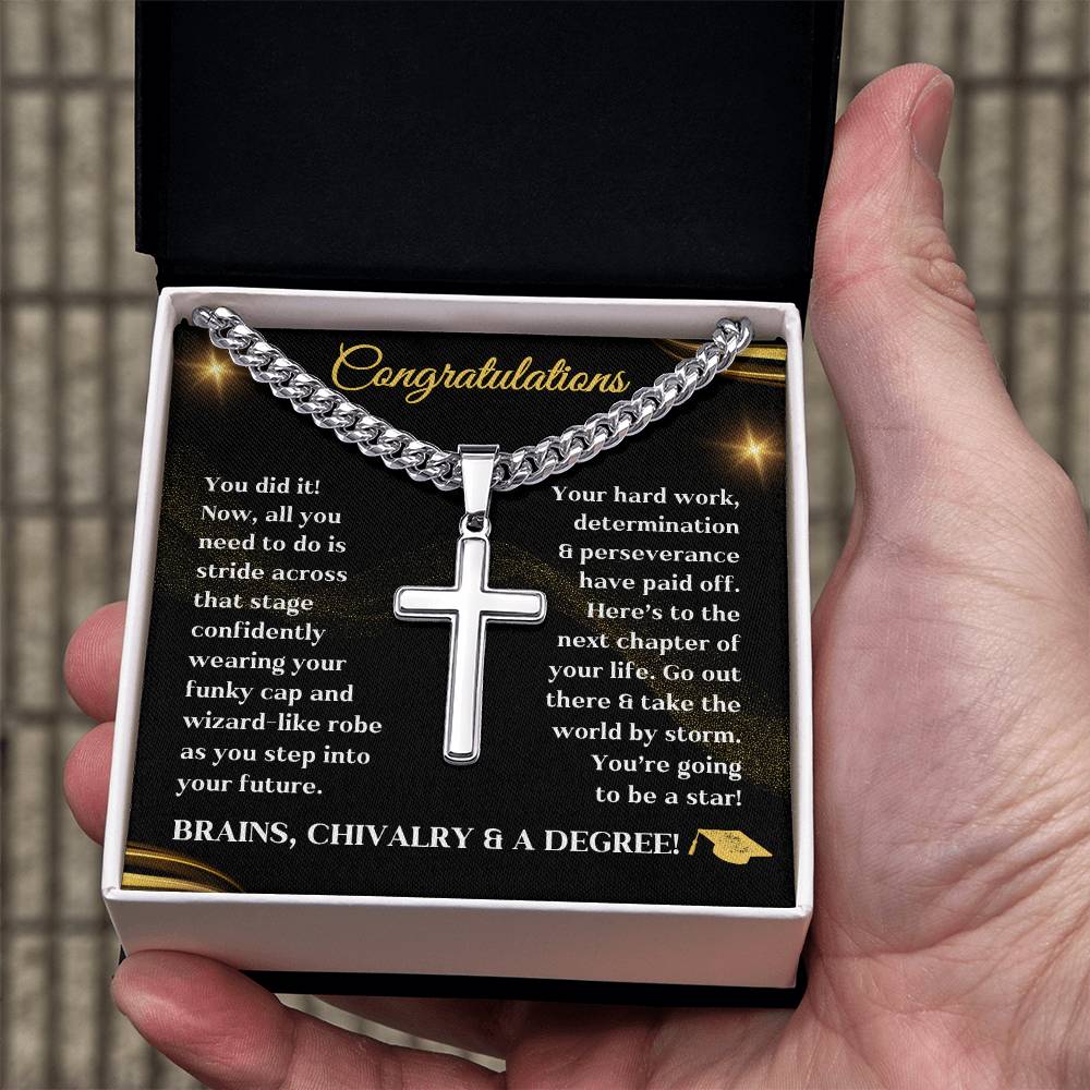 Graduation Necklace congratulations degree gift idea grad hat and robe congratulatory university college milestone celebration