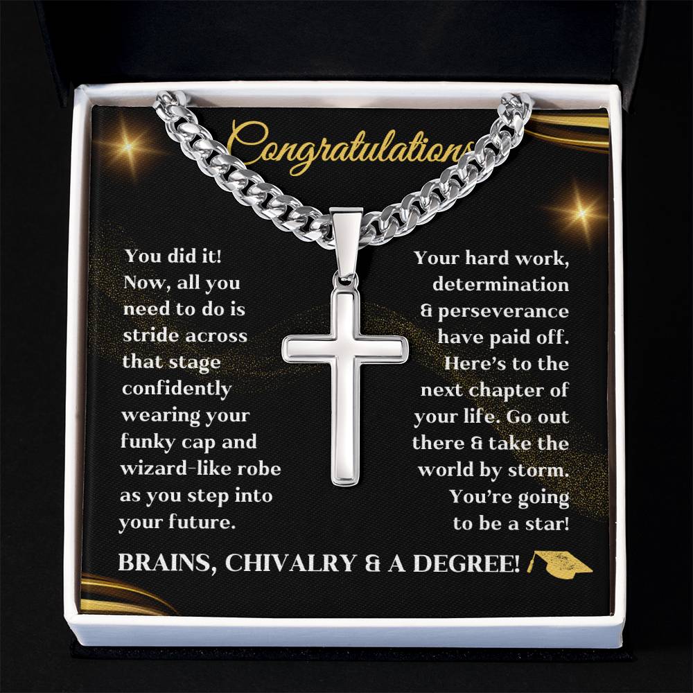 Graduation Necklace congratulations degree gift idea grad hat and robe congratulatory university college milestone celebration