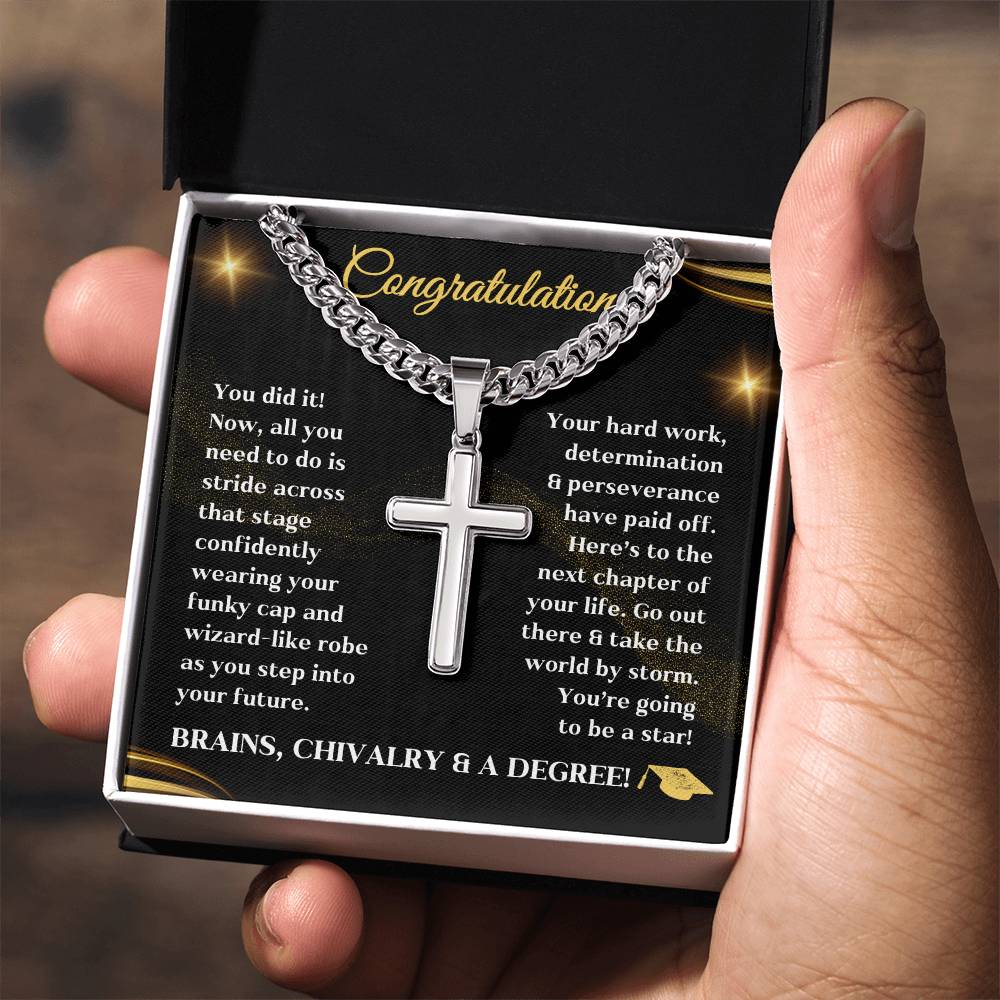 Graduation Necklace congratulations degree gift idea grad hat and robe congratulatory university college milestone celebration