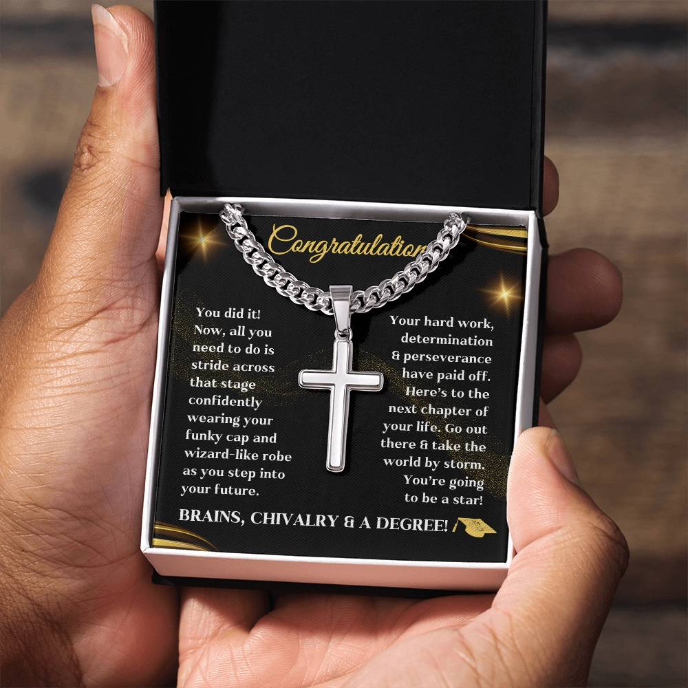 Graduation Necklace congratulations degree gift idea grad hat and robe congratulatory university college milestone celebration