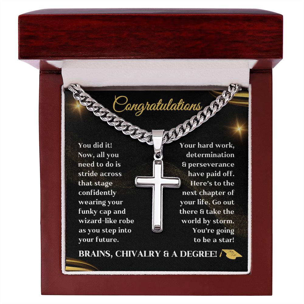 Graduation Necklace congratulations degree gift idea grad hat and robe congratulatory university college milestone celebration