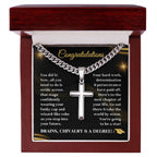 Graduation Necklace congratulations degree gift idea grad hat and robe congratulatory university college milestone celebration