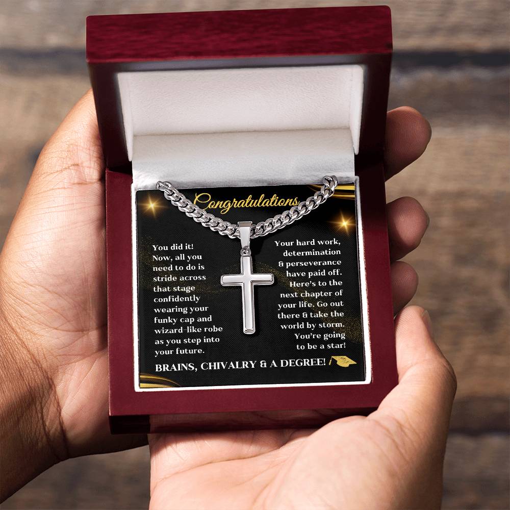 Graduation Necklace congratulations degree gift idea grad hat and robe congratulatory university college milestone celebration