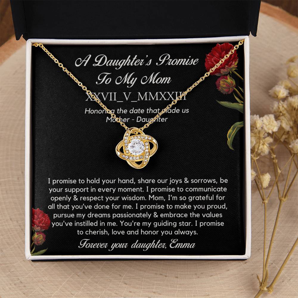 Personalised Roman Numeral Names Message Necklace Gift for Mom, Valentines Day Custom Gift, Mother's Day Gift To my Mom from Daughter