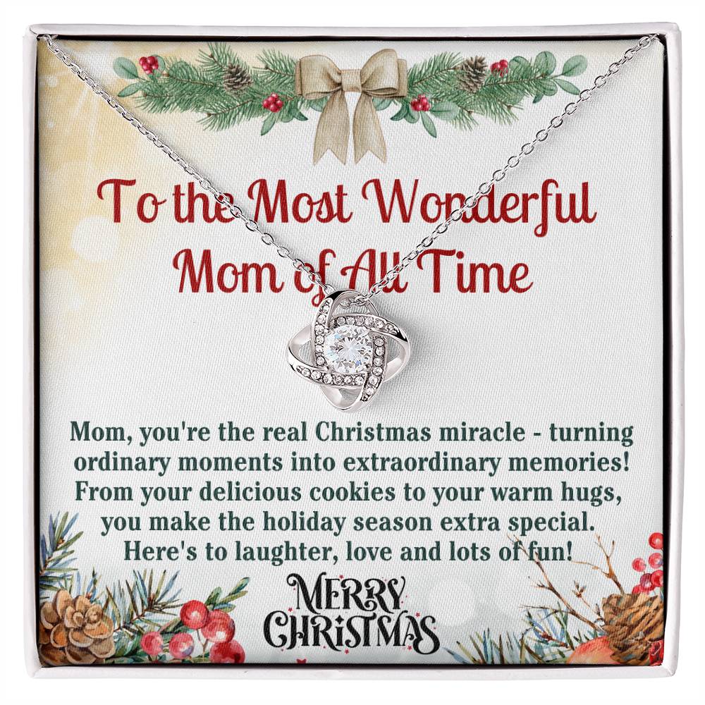 Christmas Gift Necklace For Mom - Gift For Mom - Merry Christmas Mom Necklace - Mother Christmas Necklace With Message Card - Mom Gift