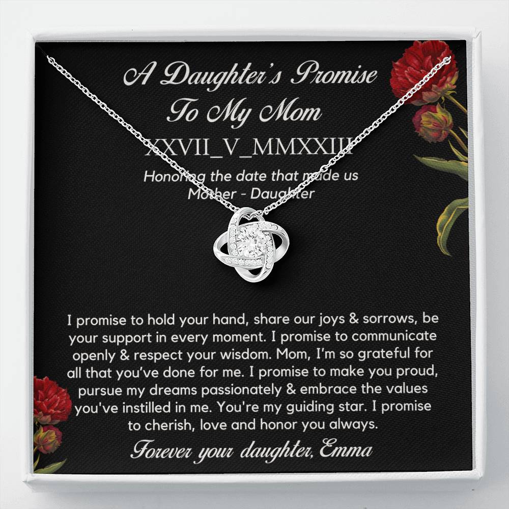 Personalised Roman Numeral Names Message Necklace Gift for Mom, Valentines Day Custom Gift, Mother's Day Gift To my Mom from Daughter