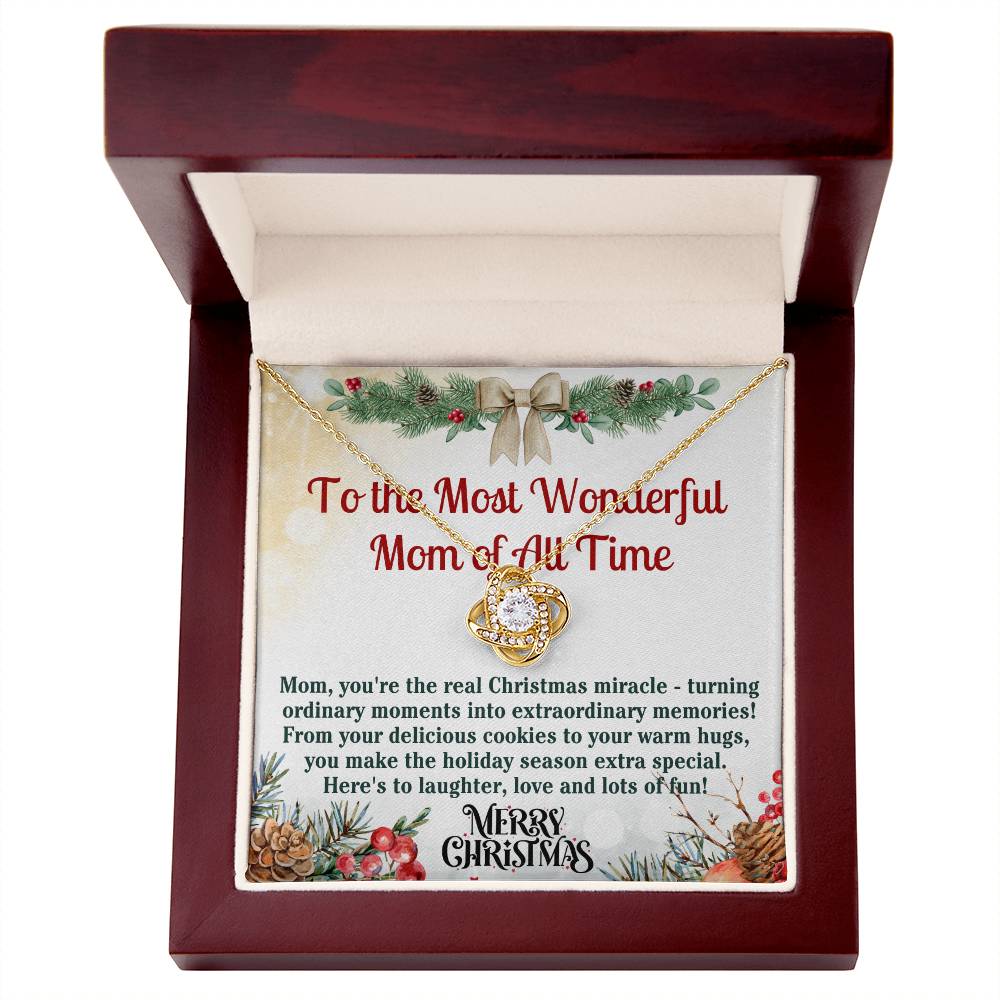 Christmas Gift Necklace For Mom - Gift For Mom - Merry Christmas Mom Necklace - Mother Christmas Necklace With Message Card - Mom Gift