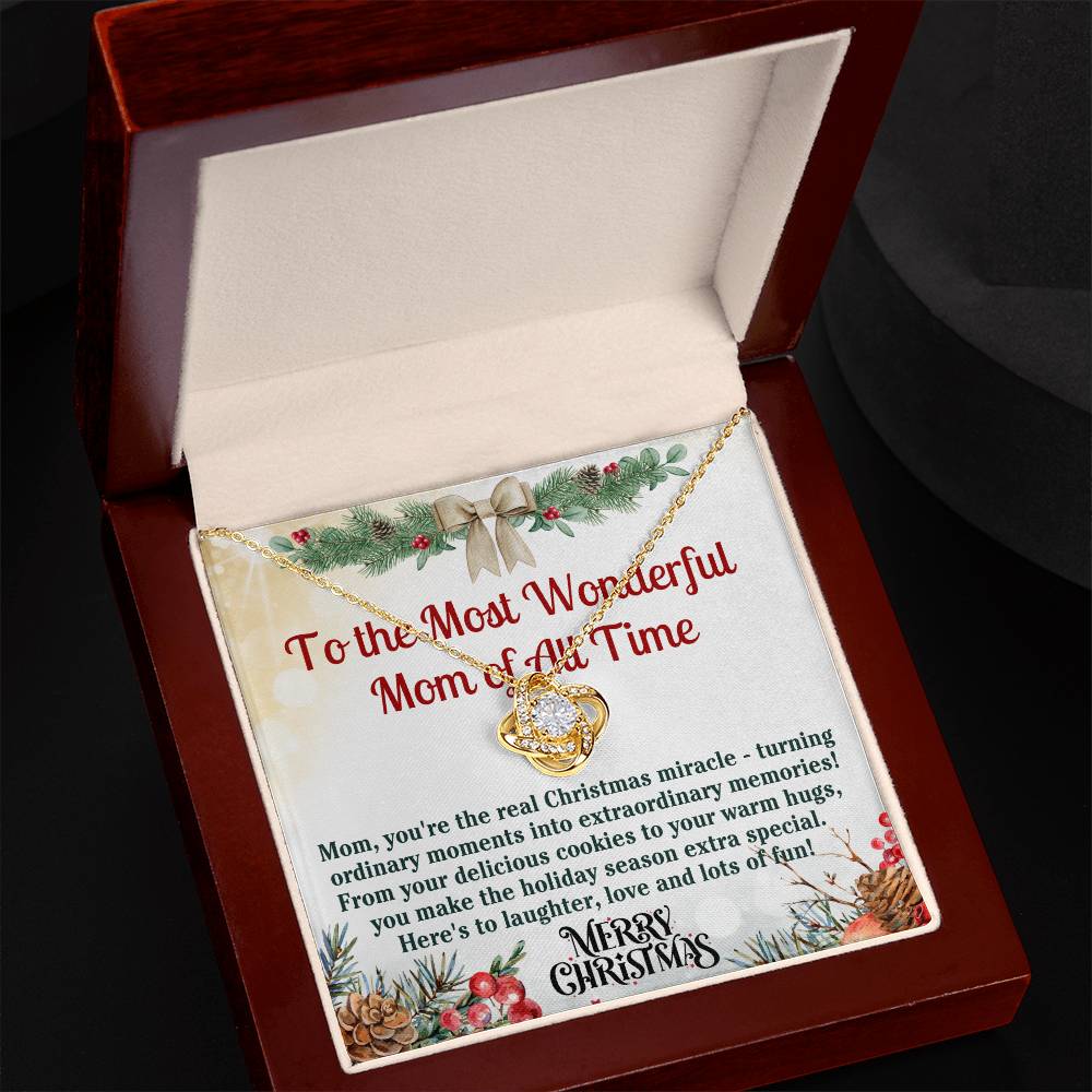 Christmas Gift Necklace For Mom - Gift For Mom - Merry Christmas Mom Necklace - Mother Christmas Necklace With Message Card - Mom Gift