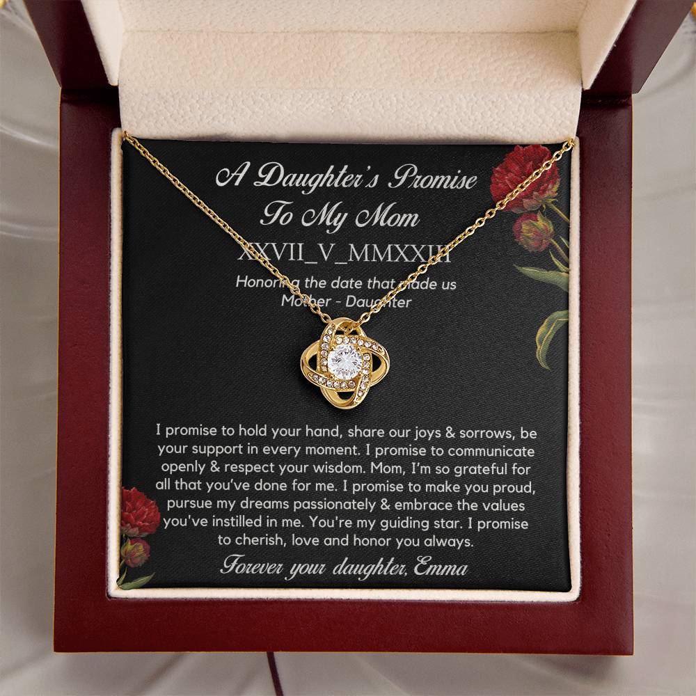 Personalised Roman Numeral Names Message Necklace Gift for Mom, Valentines Day Custom Gift, Mother's Day Gift To my Mom from Daughter