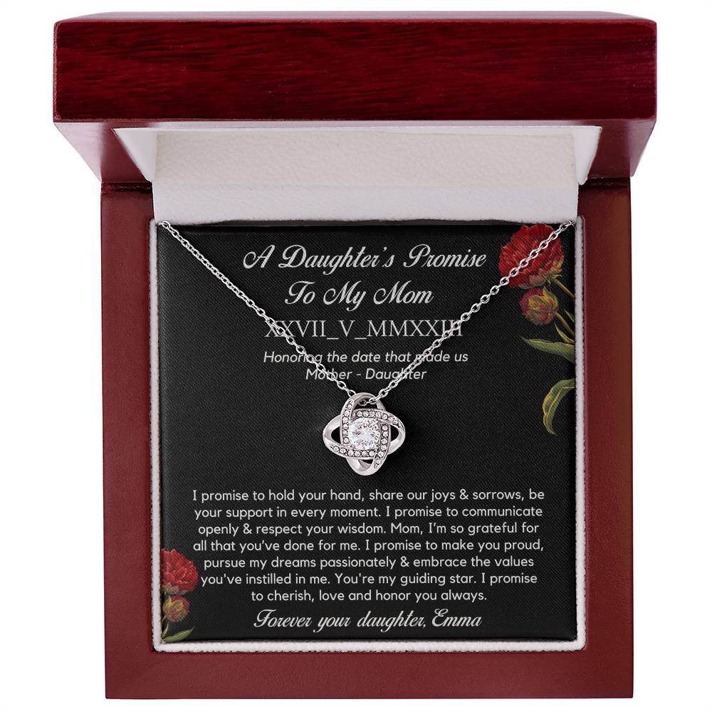 Personalised Roman Numeral Names Message Necklace Gift for Mom, Valentines Day Custom Gift, Mother's Day Gift To my Mom from Daughter