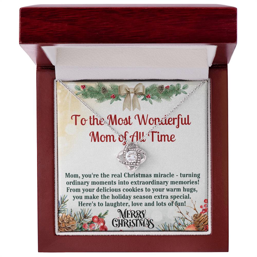 Christmas Gift Necklace For Mom - Gift For Mom - Merry Christmas Mom Necklace - Mother Christmas Necklace With Message Card - Mom Gift